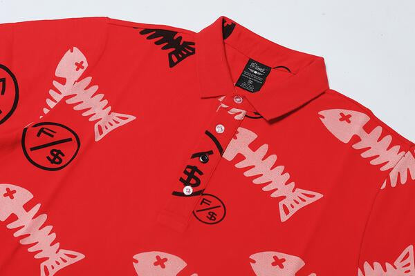 Fishscale Polo (Red) - Concordia Style Boutique