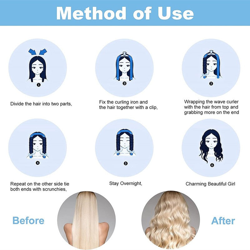 Heat-Free Curling Iron Sponge – Big Wave Curling Four-Piece Set - Concordia Style Boutique