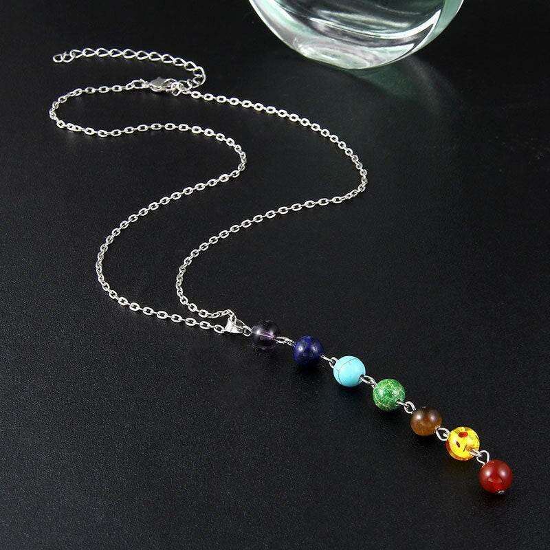 7 Chakra Beads Pendant Necklace - Concordia Style Boutique