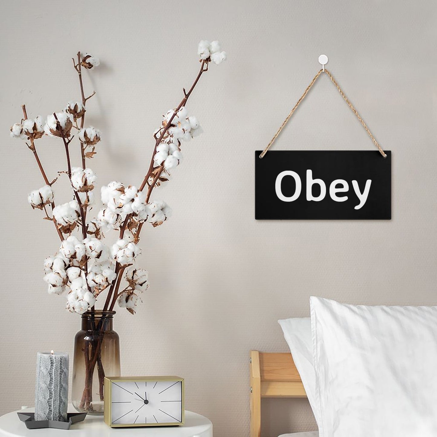 Wooden Door Plate - Obey - Concordia Style Boutique