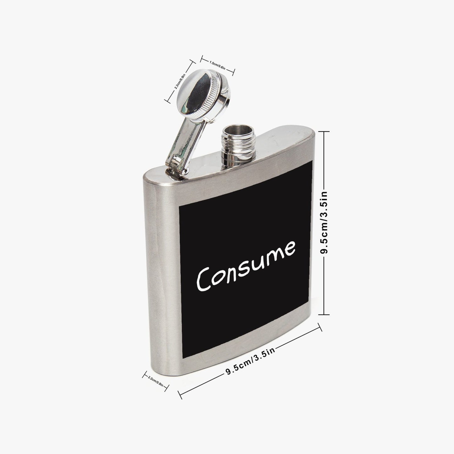 6 oz Stainless Steel Hip Flask - Consume - Concordia Style Boutique