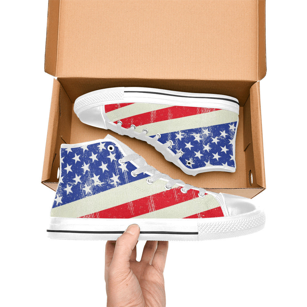 High Top Canvas Shoes for Women - "Americana" - Premium Canvas Shoes from Concordia Style Boutique - Just $49.52! Shop now at Concordia Style Boutique