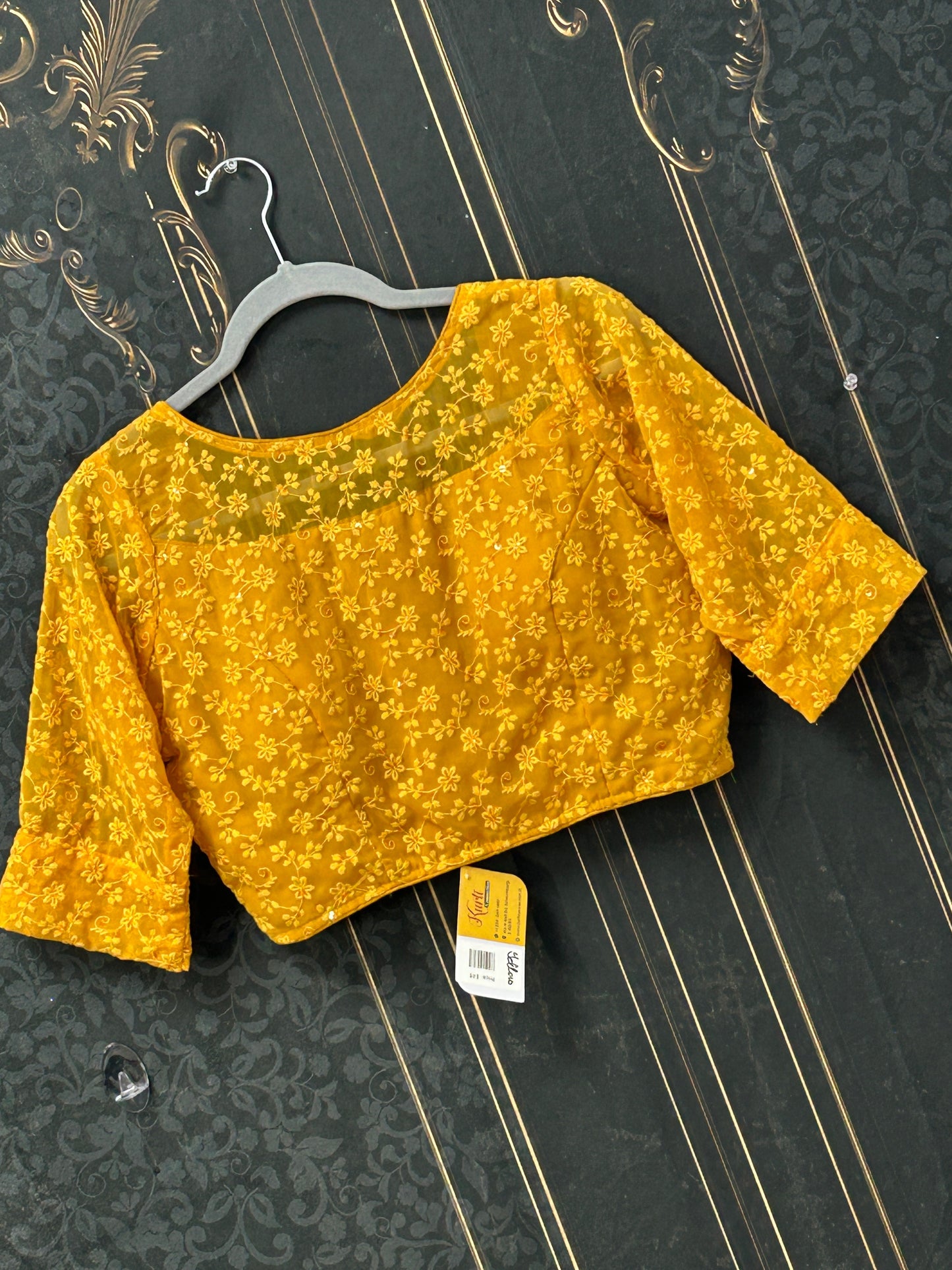 Chikankari blouse : yellow