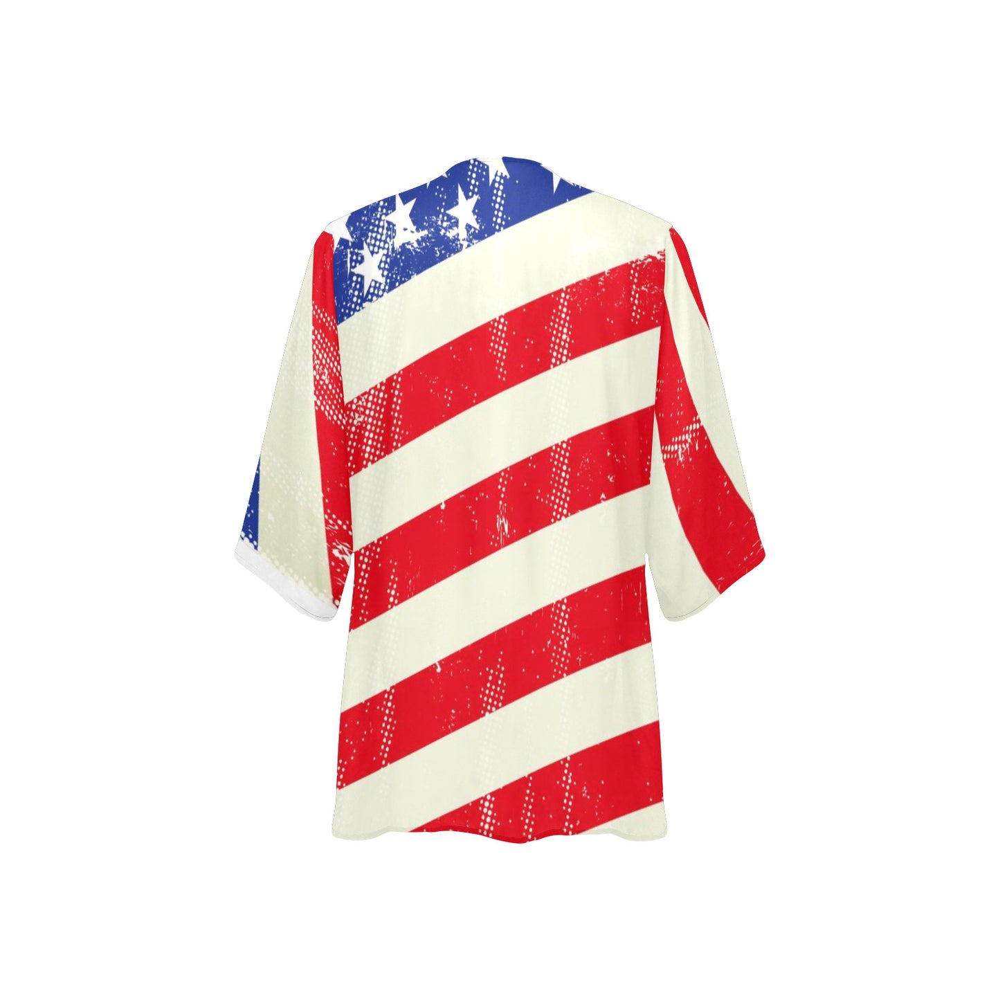 Women's Kimono Chiffon Cover Up - "Americana" - Premium Kimono Chiffon Cover Up from Concordia Style Boutique - Just $39.08! Shop now at Concordia Style Boutique