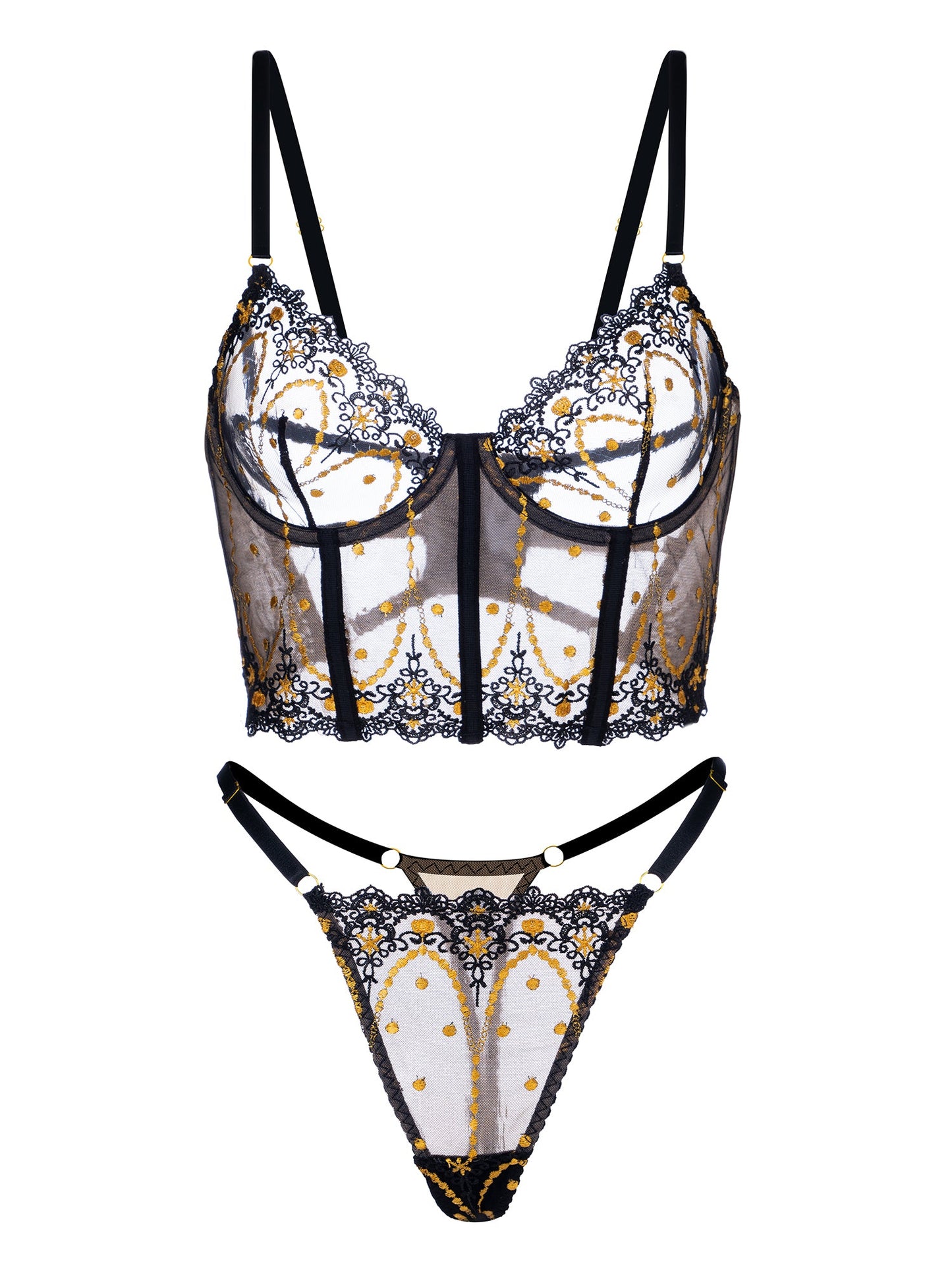 Chic Luxe Noir & Gold Lingerie Set - Concordia Style Boutique