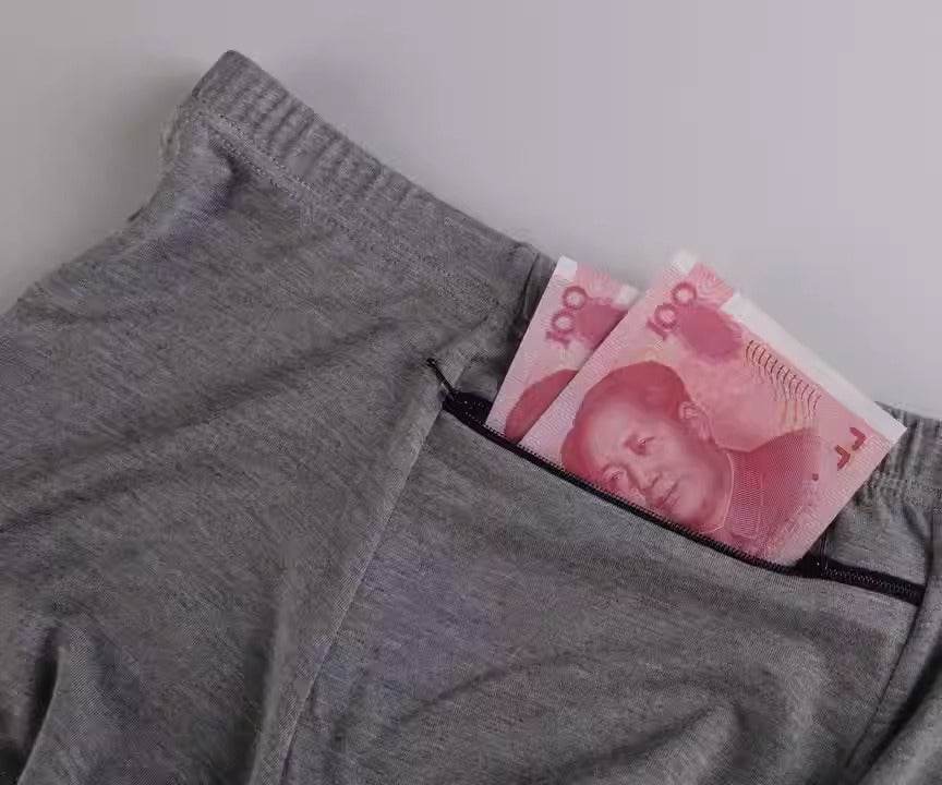 Men's anti-theft underwear, seasonal breathable shorts, large pockets, fat guy red sexy shorts - Concordia Style Boutique