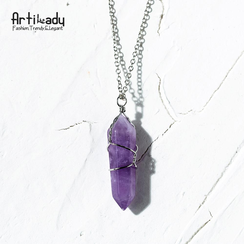 Artilady - Natural Quartz Pendant Necklace - Concordia Style Boutique