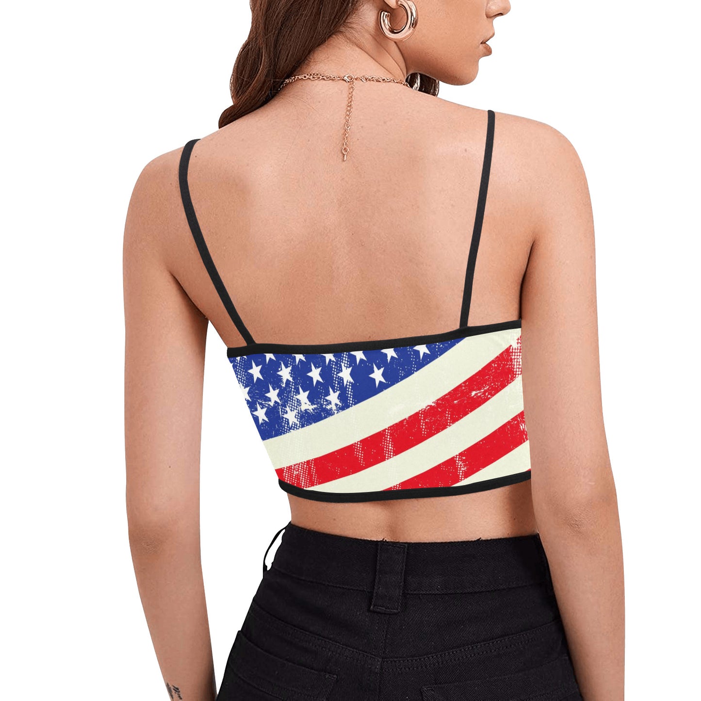 Women's Spaghetti Strap Crop Top - "Americana" - Premium Spaghetti Strap Crop Top from Concordia Style Boutique - Just $22.54! Shop now at Concordia Style Boutique