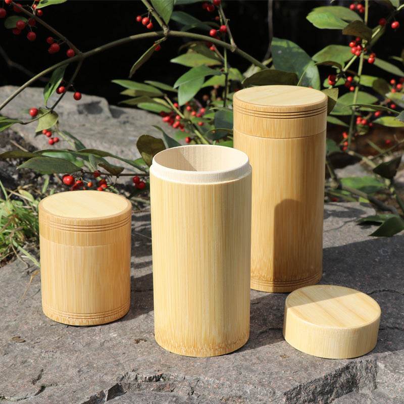 Bamboo Storage Bottles / Jars Wooden / Containers- Handmade For Spices / Tea / Coffee / Sugar - Concordia Style Boutique