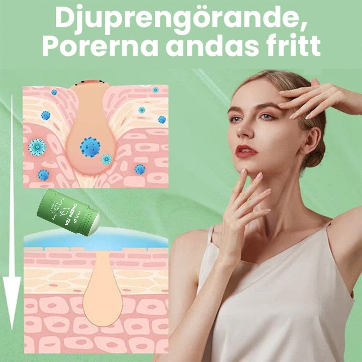 HOYGI Green Tea Cleansing Mask Pores - Purifying - Removes Blackheads - Oil Control - Acne Treatment - Blemish Mark Whitening Moisturizing Mask - Premium Green Tea Cleansing Mask from Concordia Style Boutique - Just $9.67! Shop now at Concordia Style Boutique