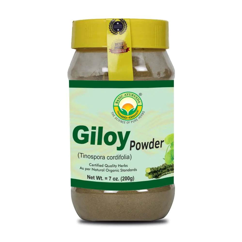 BASIC AYURVEDA Giloy Powder | 7.05 Oz (200g) | Organic Tinospora Cordifolia Stem Powder | Natural Guduchi Extract for Immune System Booster & Healthy Digestion - Concordia Style Boutique