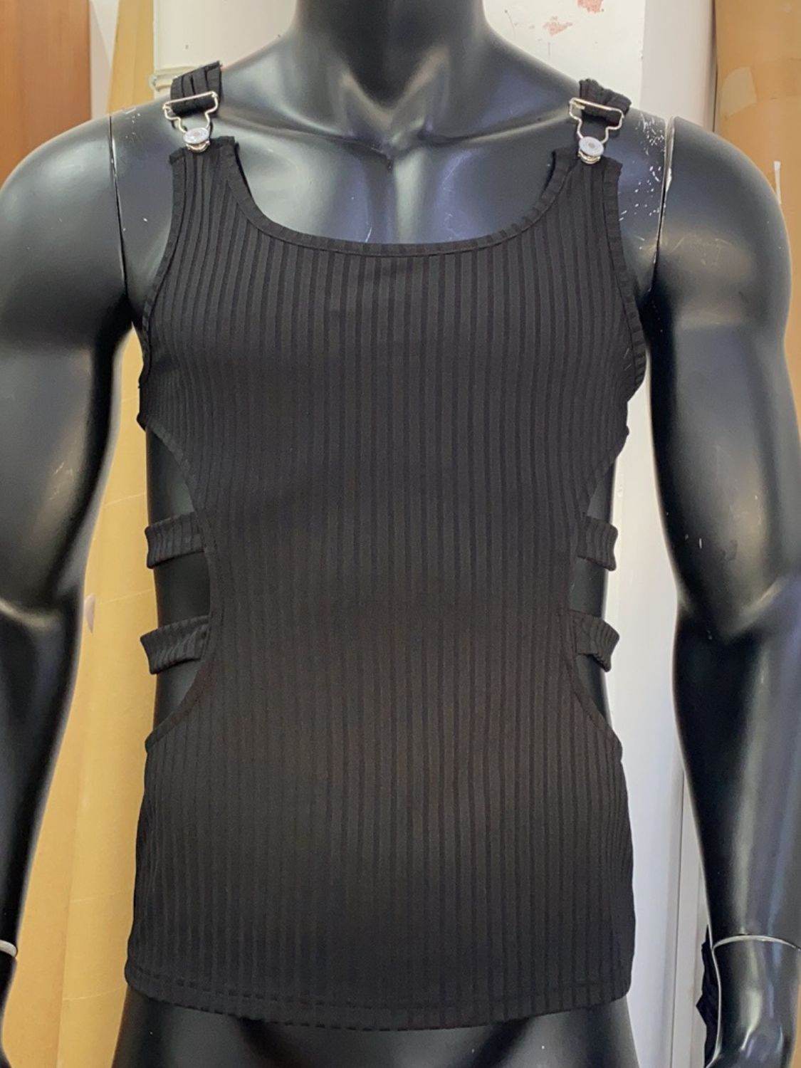 Men's Full Size Side Cutout Round Neck Tank Plus Size - Concordia Style Boutique