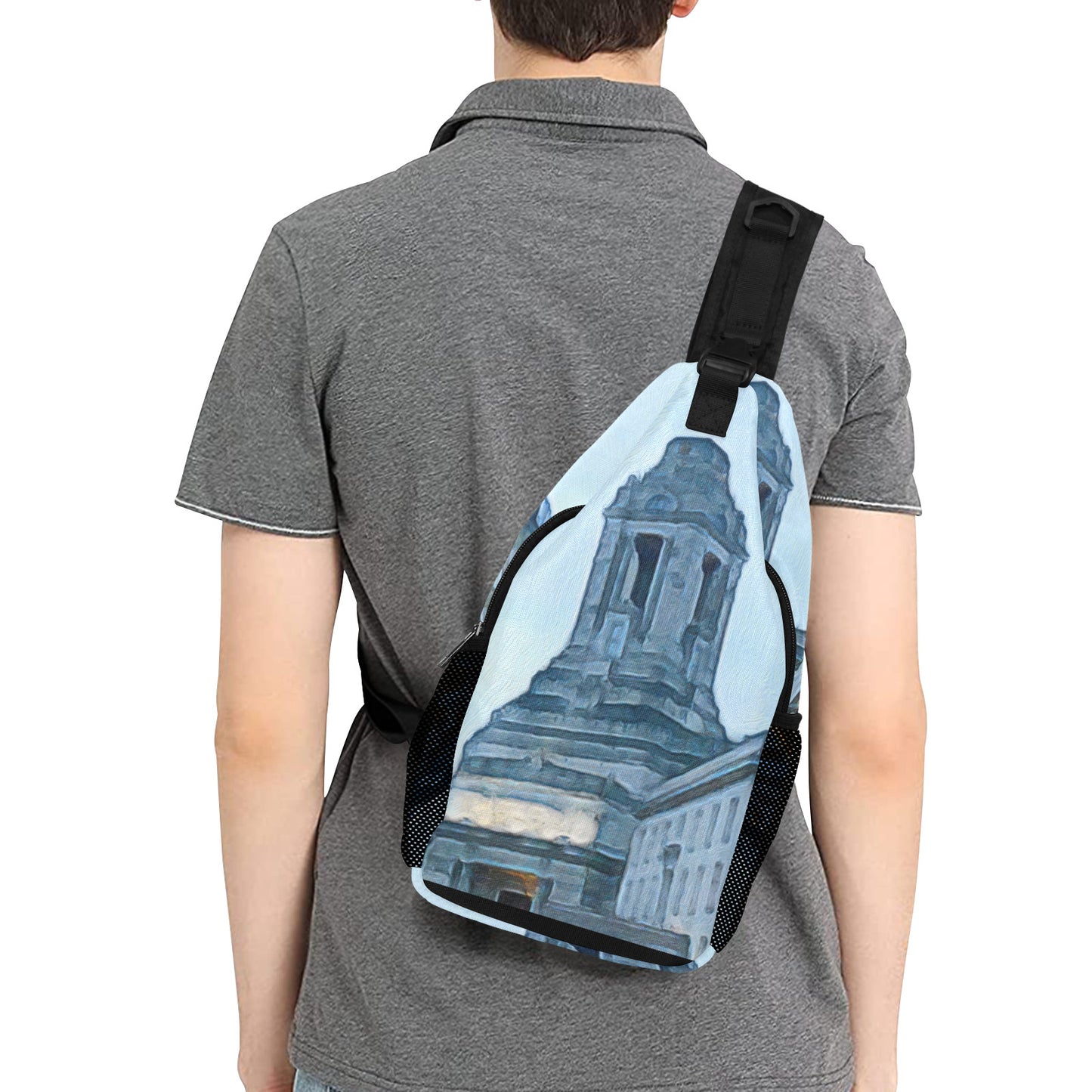Men's Casual Chest Bag - "A Grand Place" - Premium Shoulder Bag from Concordia Style Boutique - Just $34.56! Shop now at Concordia Style Boutique