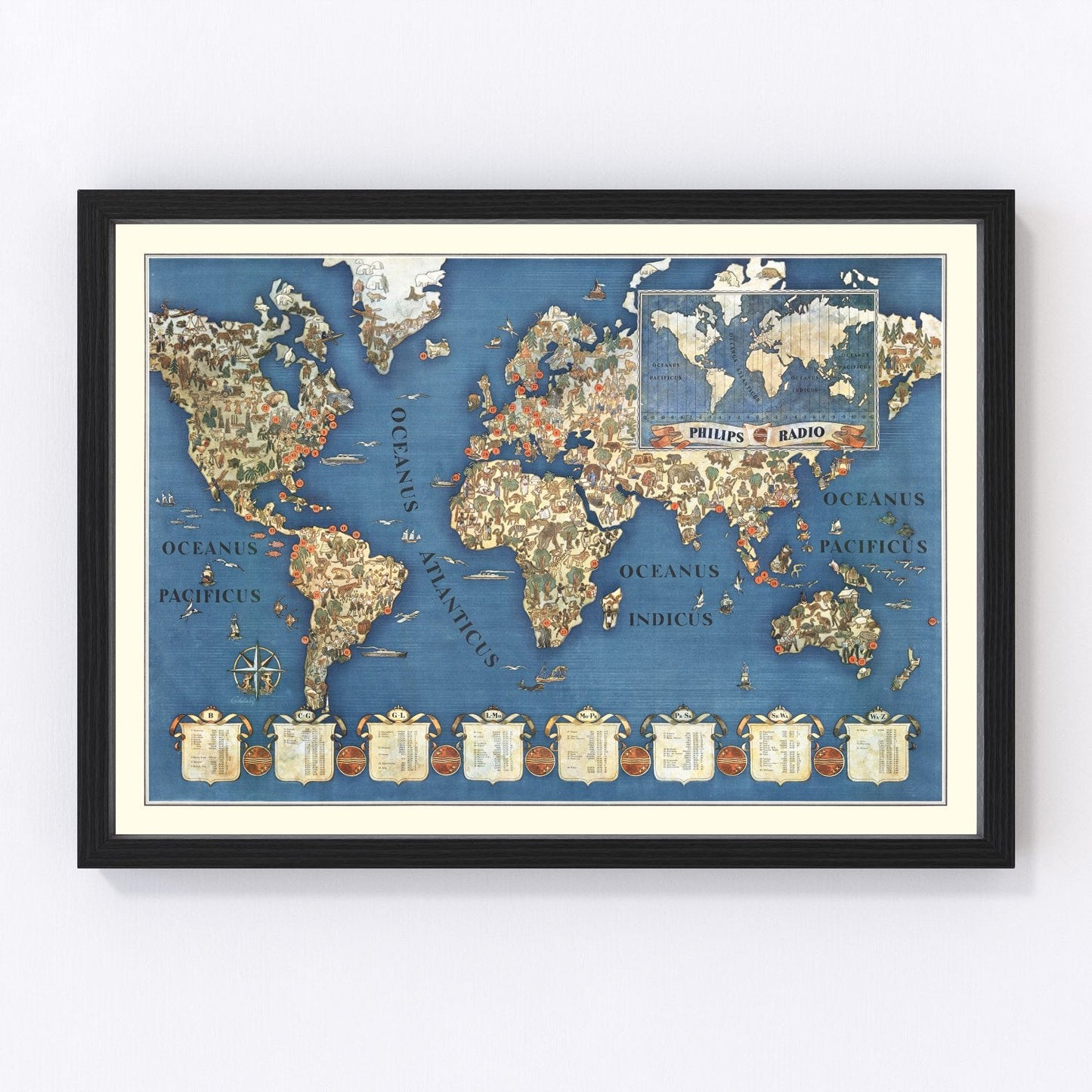 Philips Radio World Map, 1935