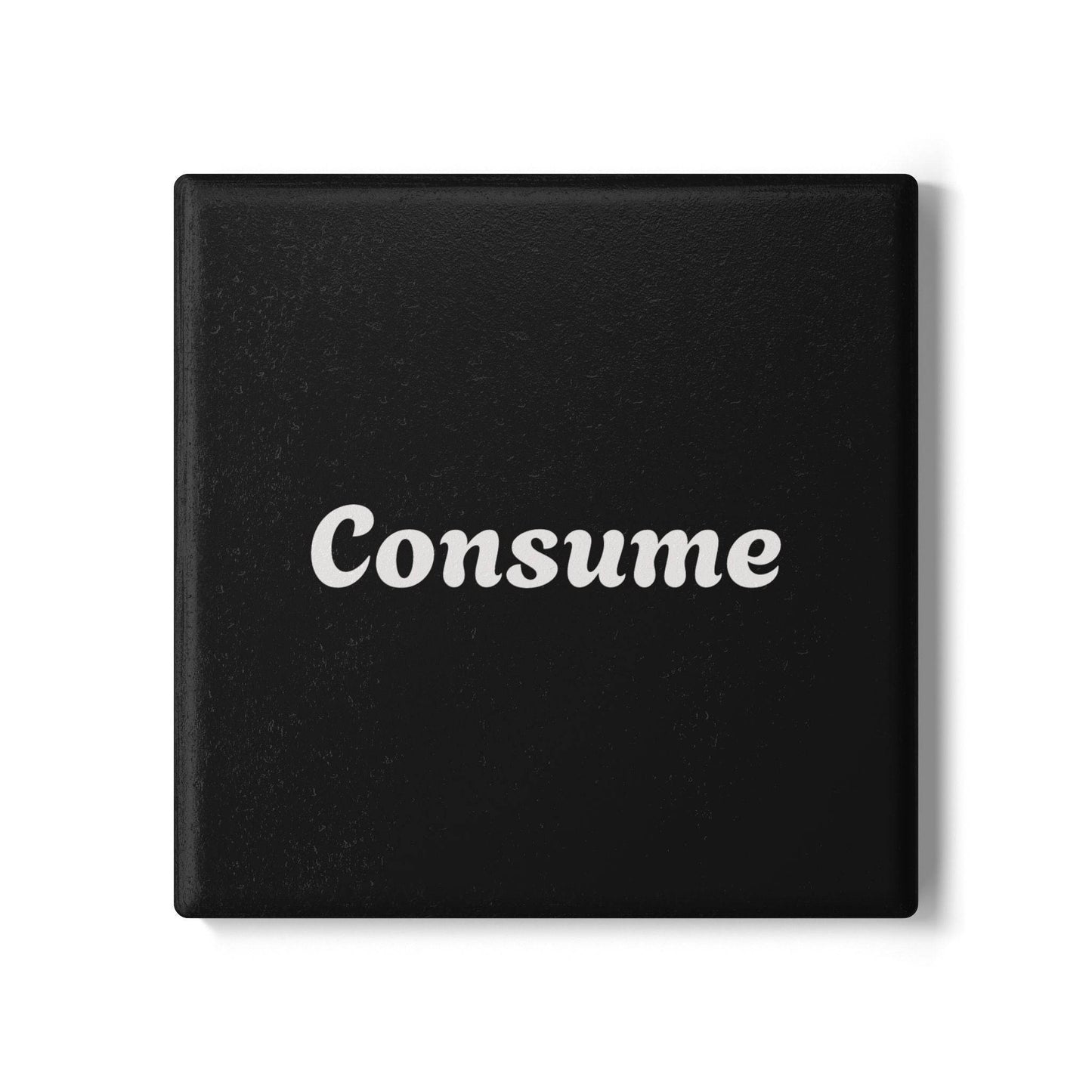 Stylish Ceramic Coaster with 'Consume' Design - Concordia Style Boutique