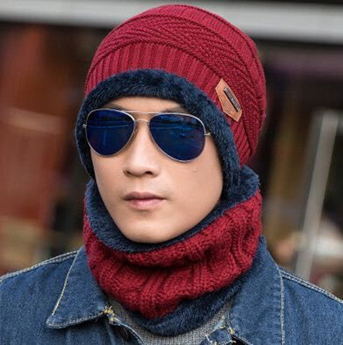 Men's Knitted Wool Hat Casual Warm Bib - Concordia Style Boutique
