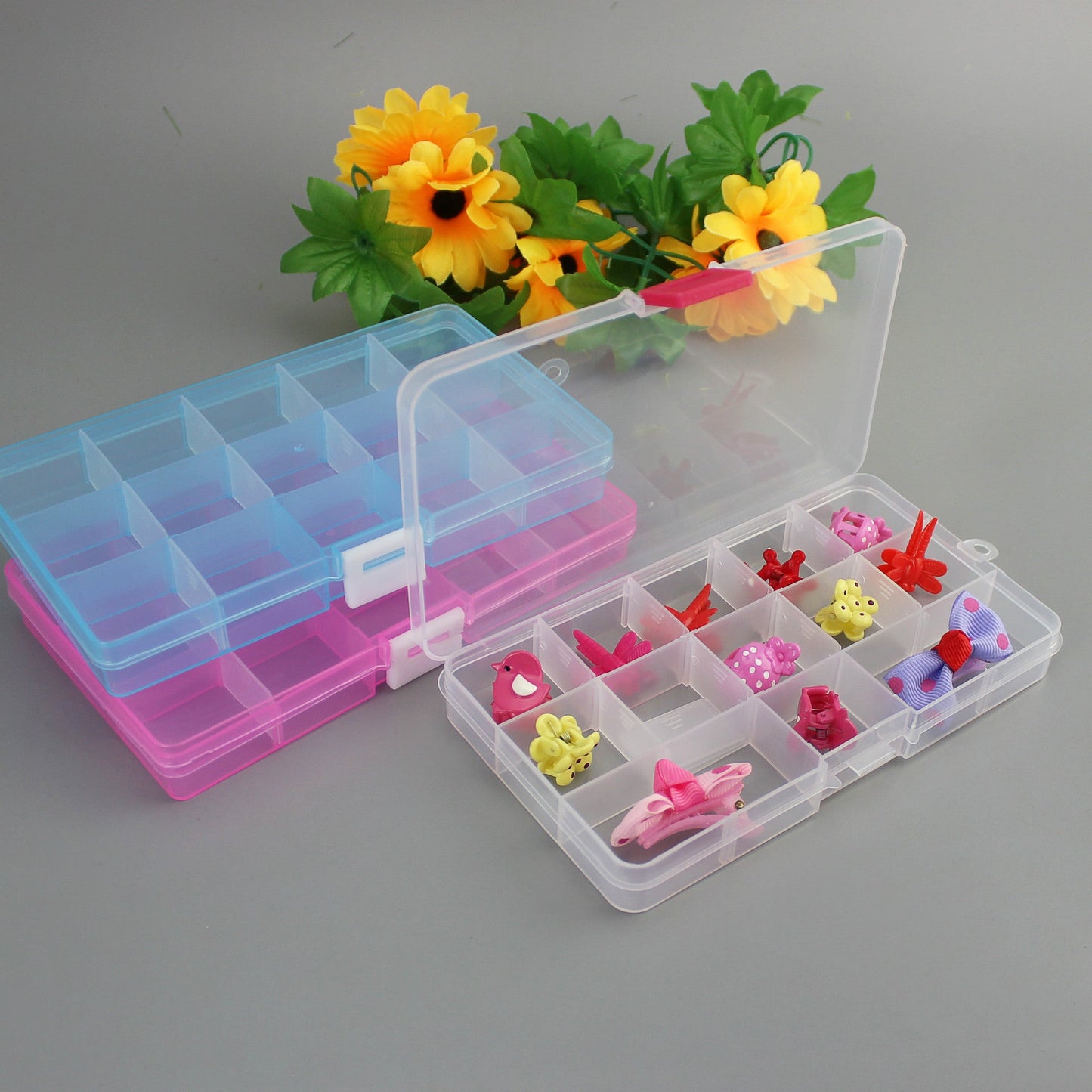 Plastic 15 compartment transparent storage box - Premium Home Living & Improvement from erDouckan - Just $12.08! Shop now at Concordia Style Boutique