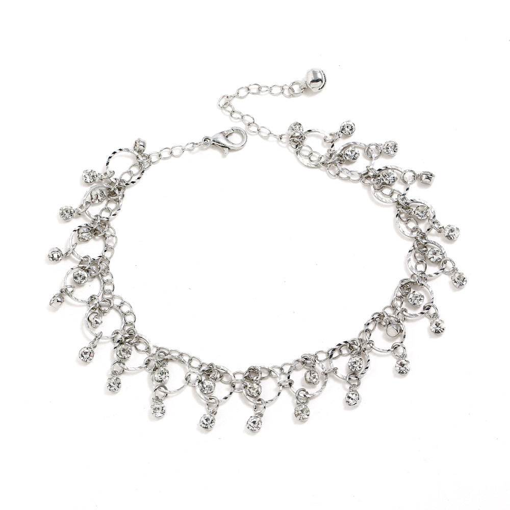 Yoga Anklet / Simple Rhinestone Tassel Anklet - Concordia Style Boutique