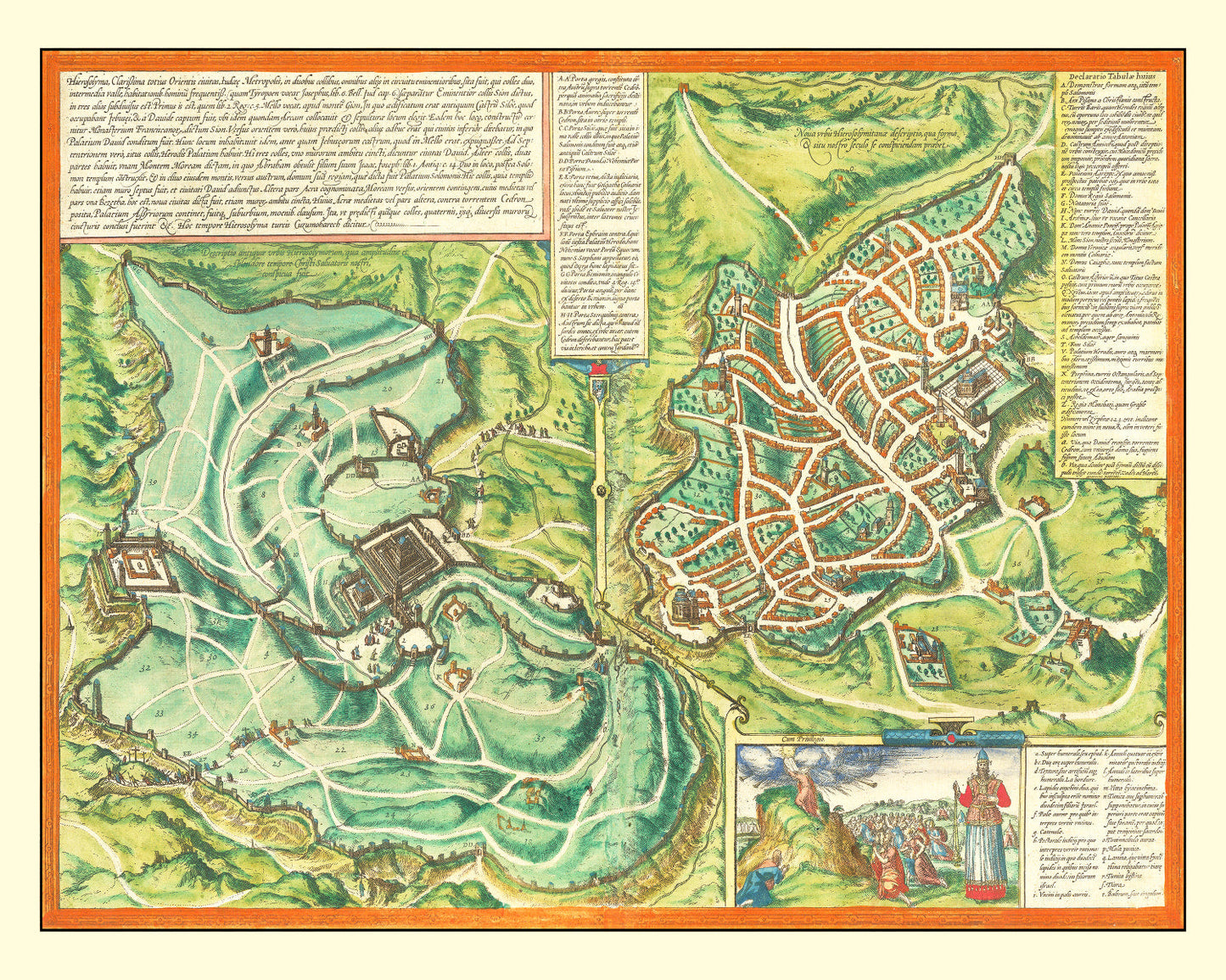 Vintage Map of Jerusalem, Israel 1572 - Concordia Style Boutique