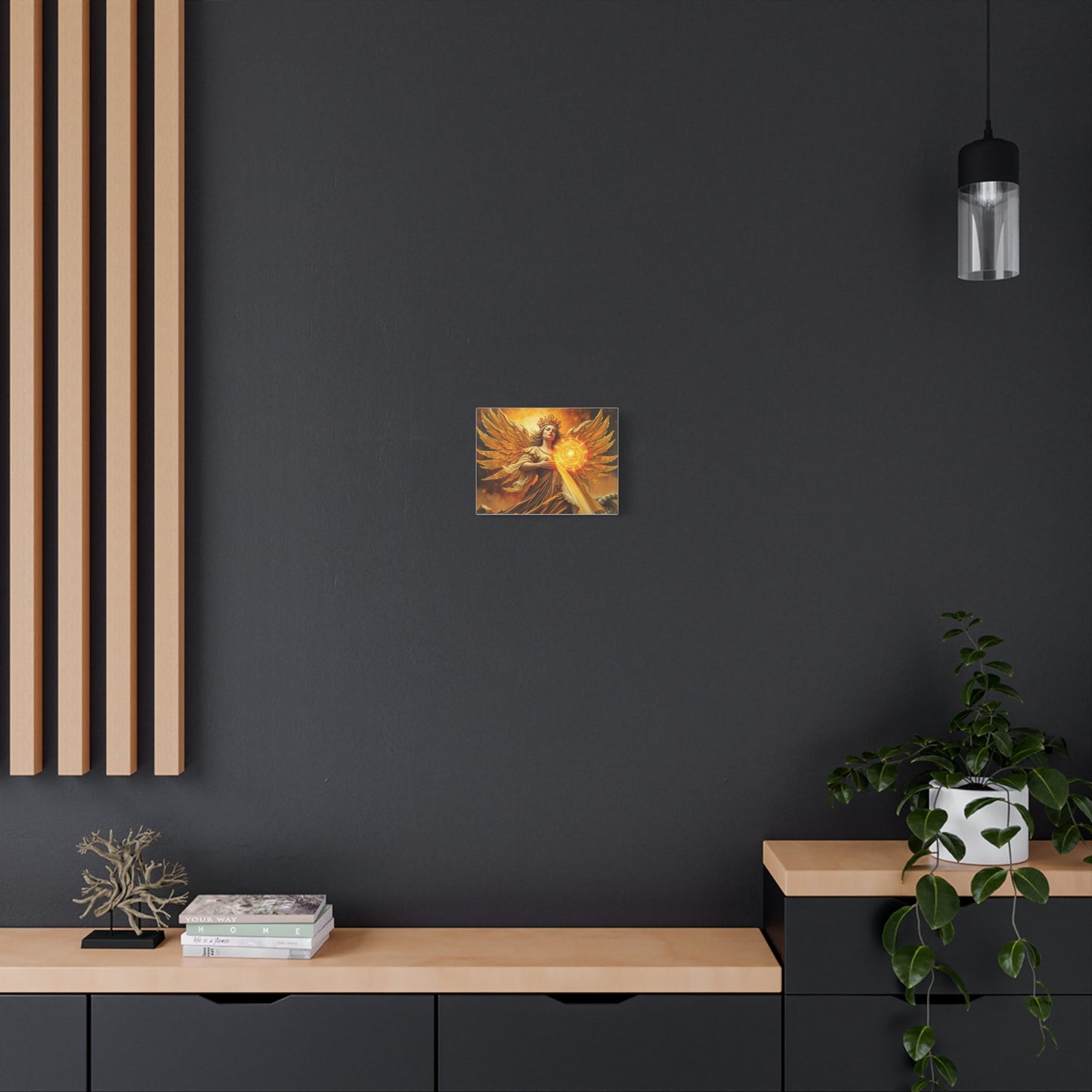Divine Guardian Canvas Art, Inspirational Wall Decor, Angel Artwork, Spiritual Gift, Home Decoration, Religious Art