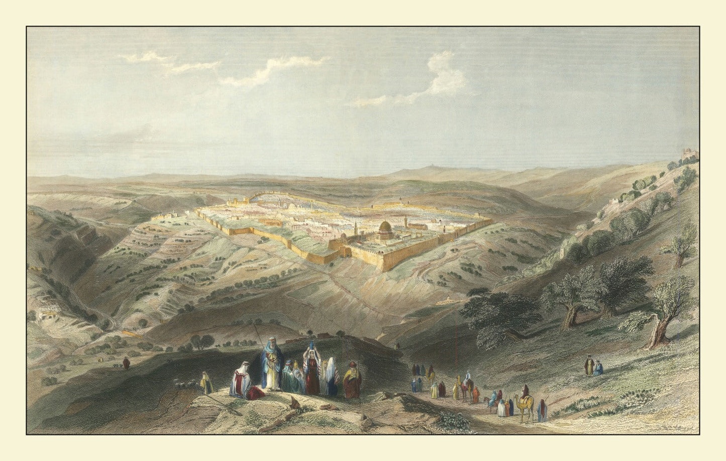 Vintage Map of Jerusalem, Israel 1847 - Concordia Style Boutique