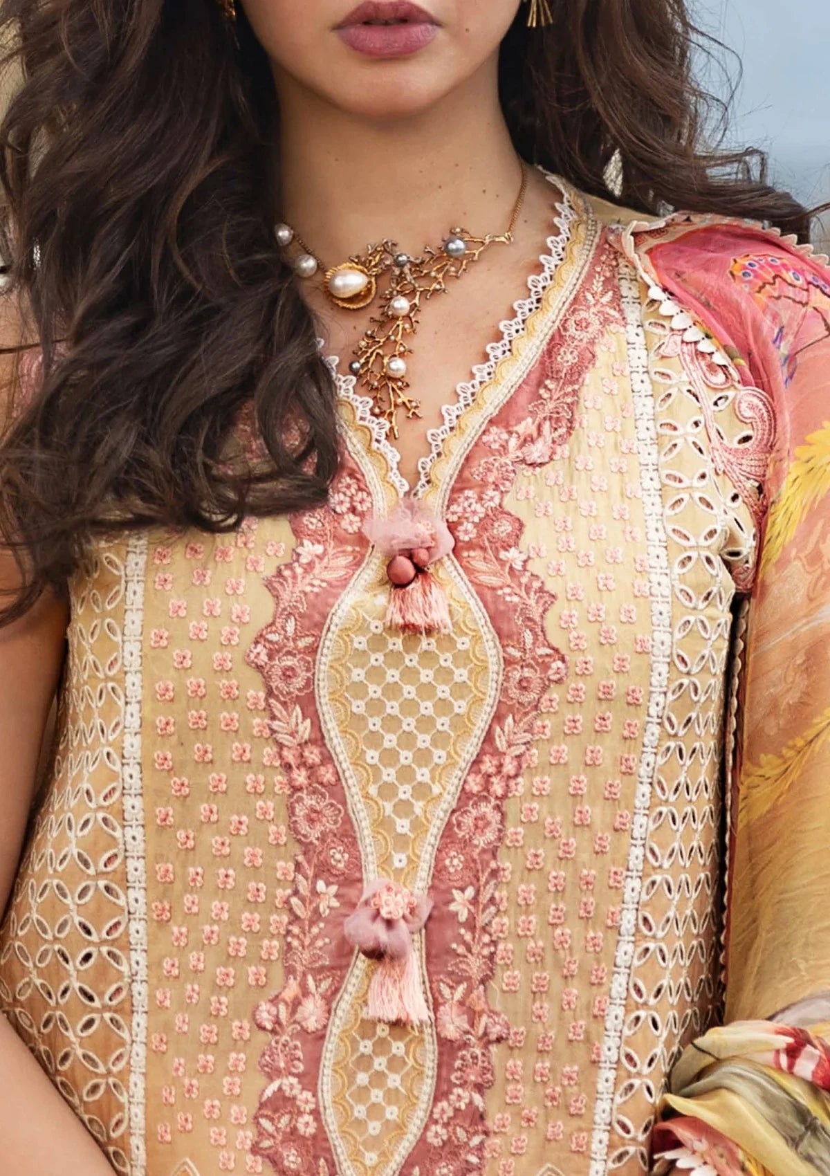 Mushq - Tranquil Spark-03 Piece Chikan Printed Lawn