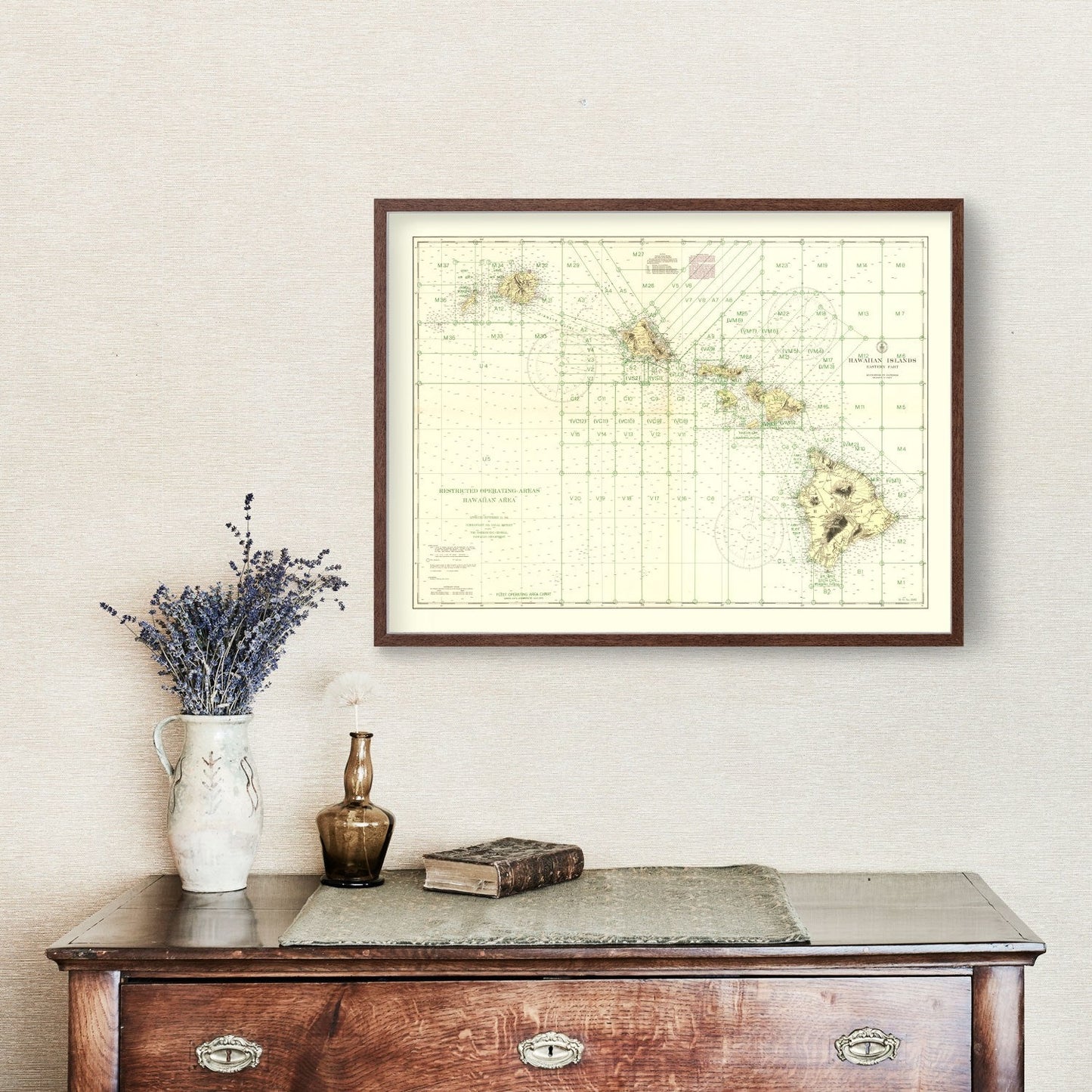 Vintage Hawaii World War II Map 1941