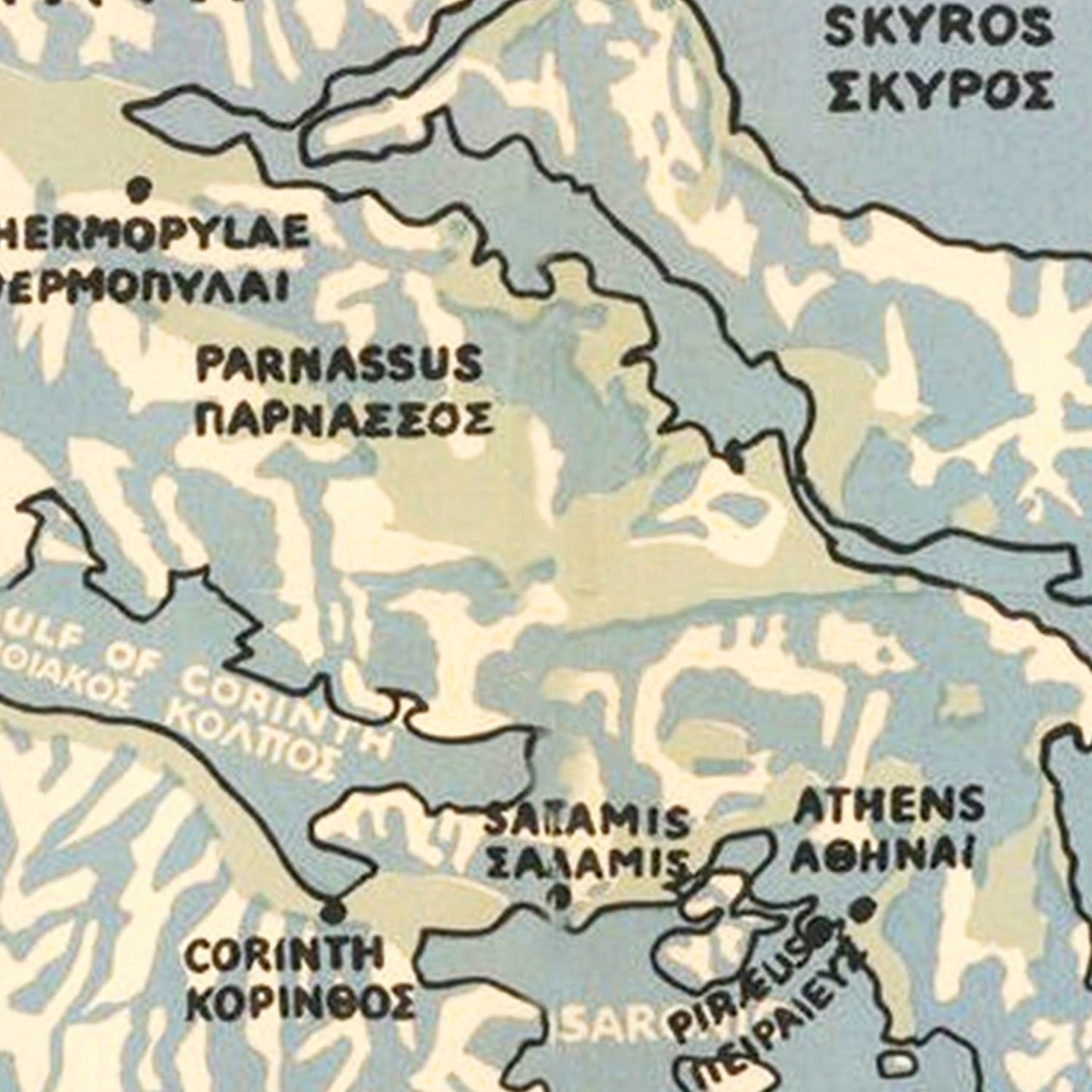Vintage Greece World War II Map 1942