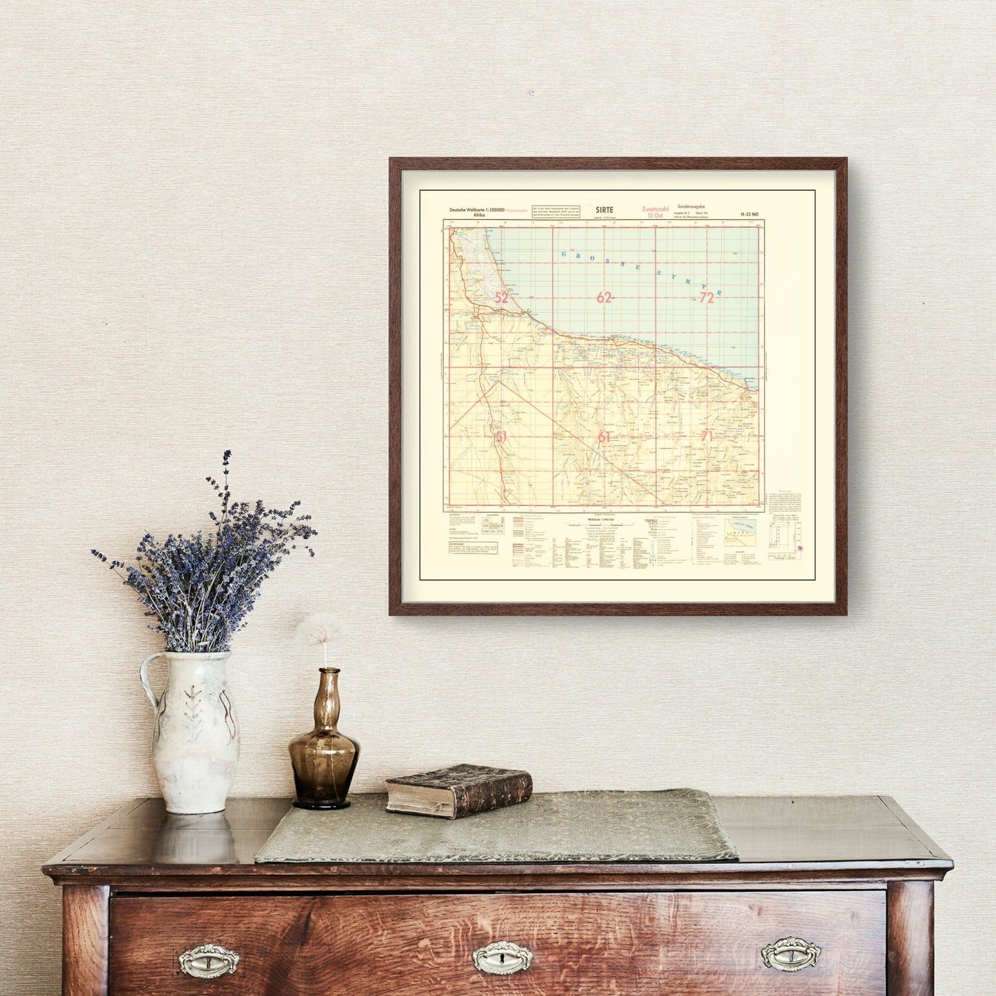 Vintage North Africa World War II Map 1942