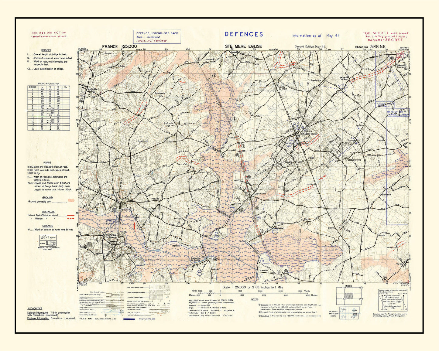Vintage D-Day World War II Map 1944 - Concordia Style Boutique