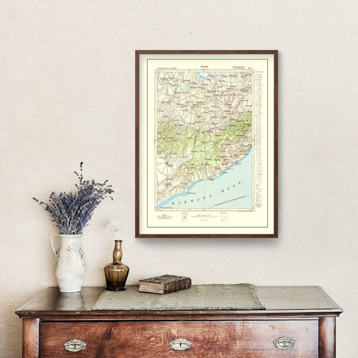 Vintage Turkey World War II Map 1944