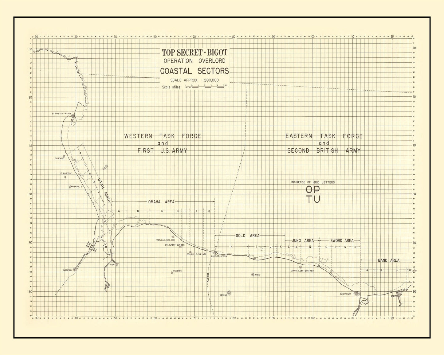 Vintage D-Day Normandy Invasion Map 1944 - Concordia Style Boutique