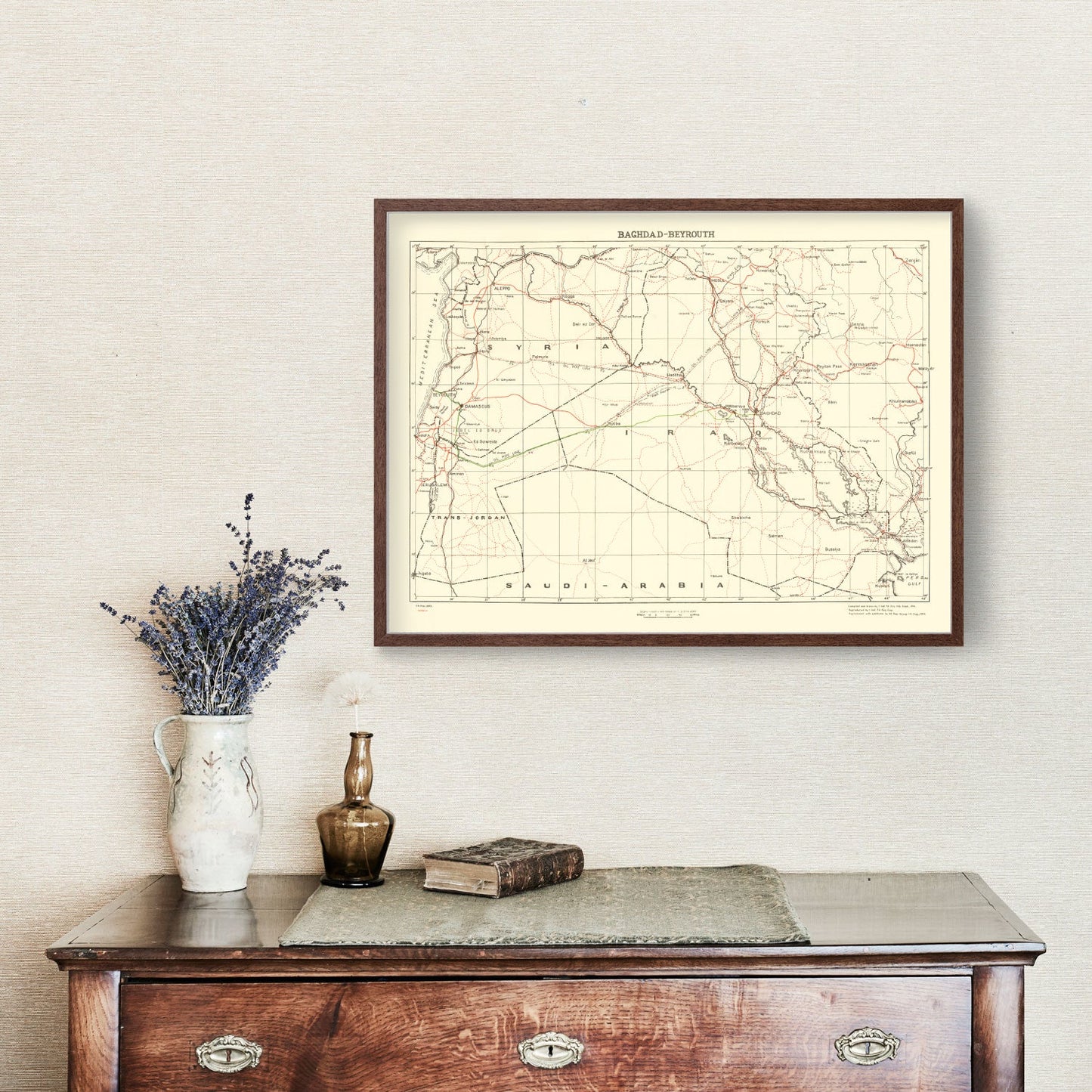 Vintage Baghdad World War II Map 1944