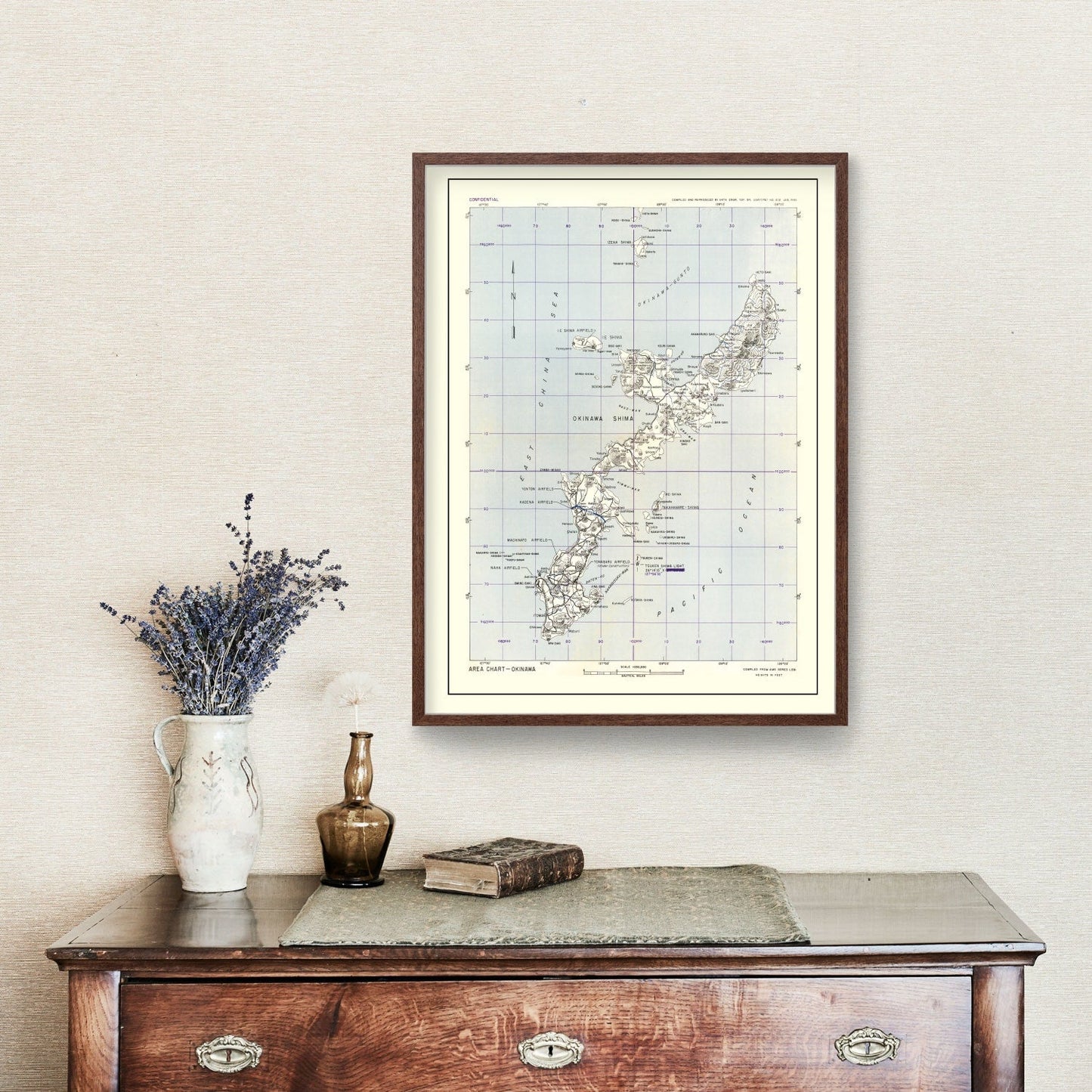 Vintage Okinawa World War II Map 1945