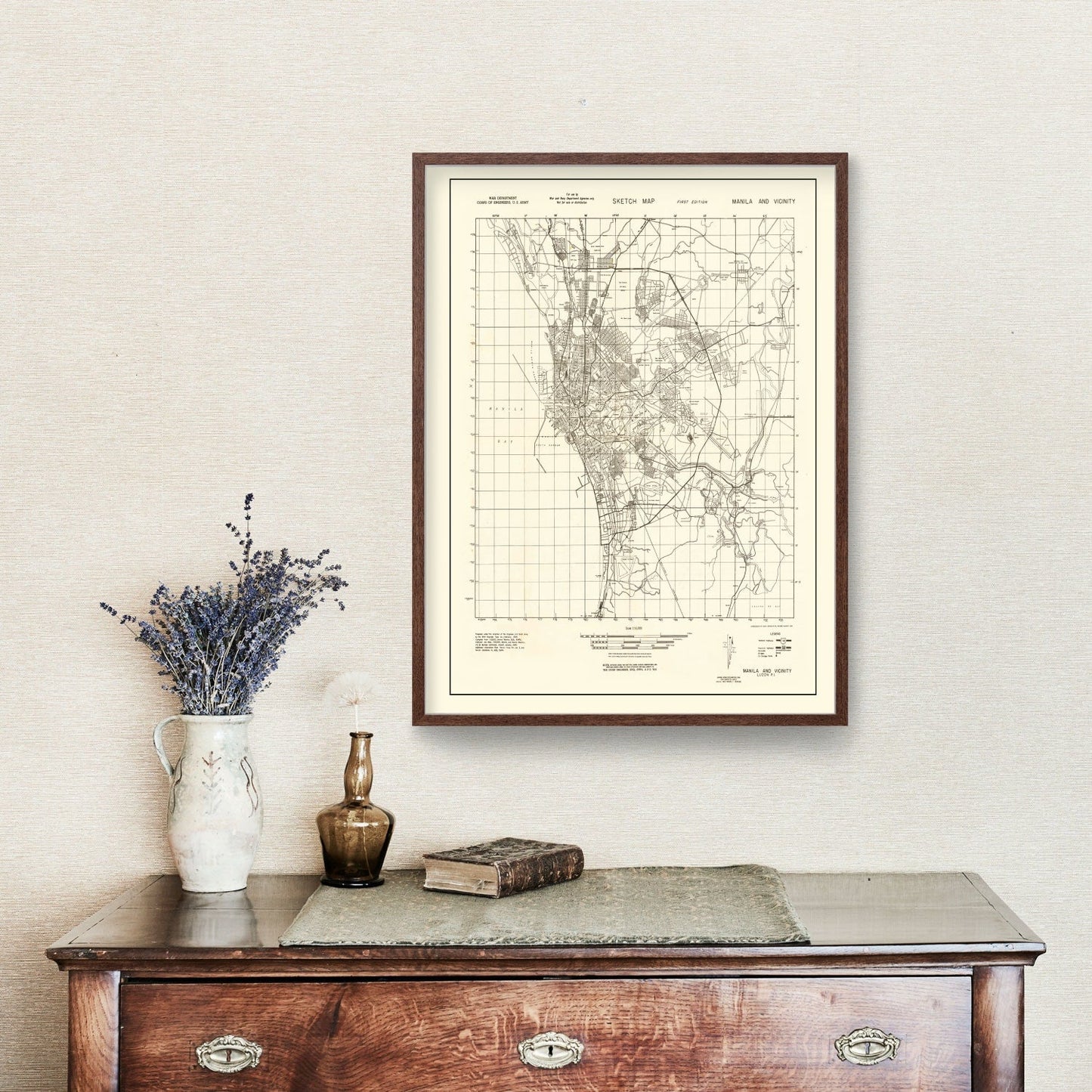 Vintage Manila Philippines World War II Map 1945