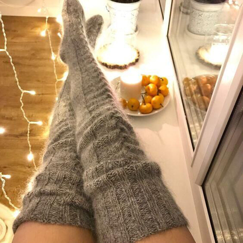 Winter Socks Over The Knee Lengthened Long Tube Knitted Pile Socks - Concordia Style Boutique