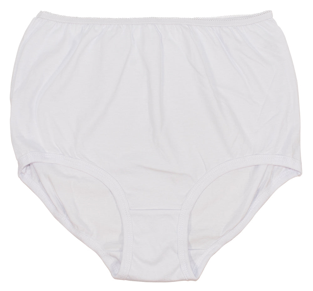100% Cotton Cuff Leg Panty, Three Pack in White (118) - Concordia Style Boutique