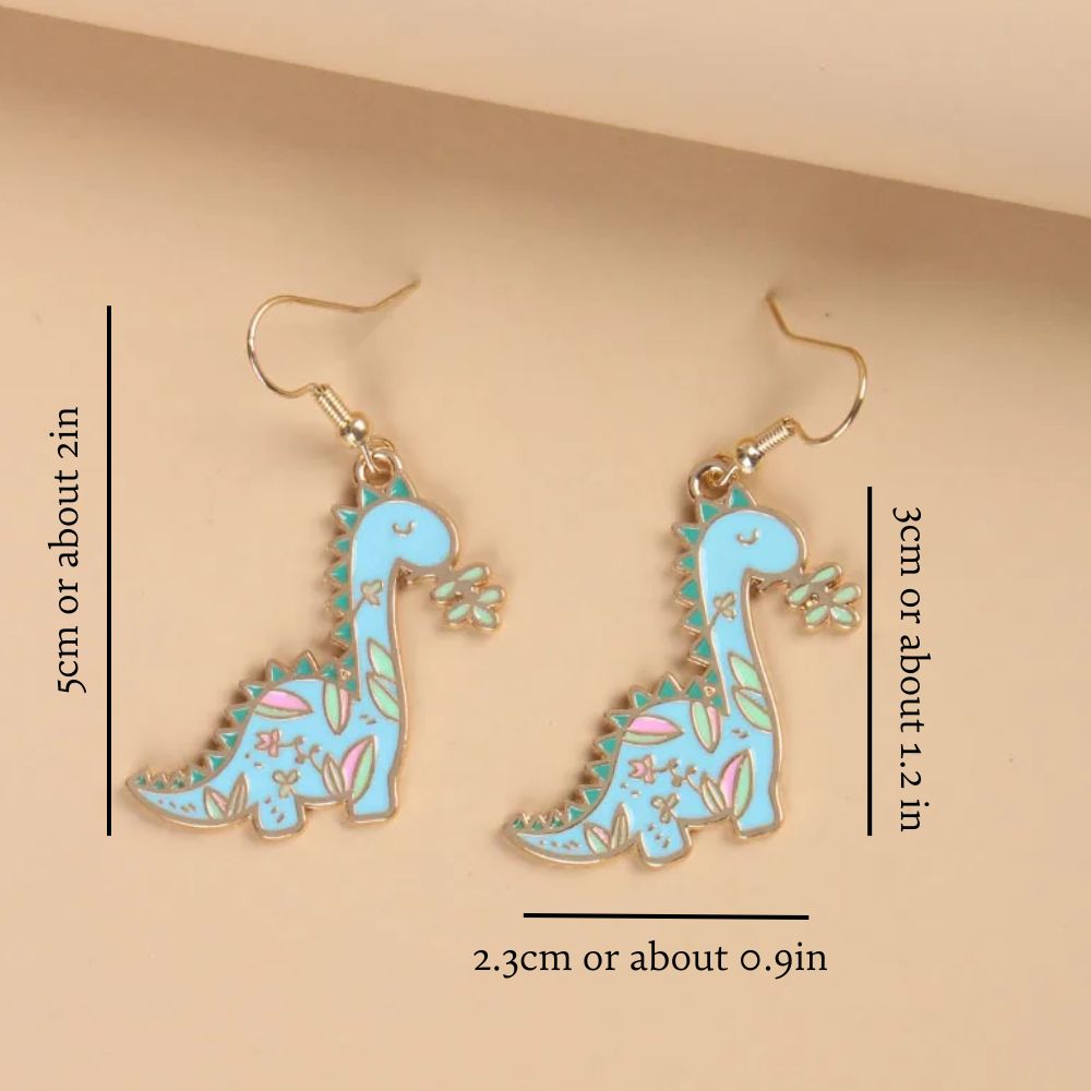 BLUE DINO EARRINGS (PAIR) - Concordia Style Boutique