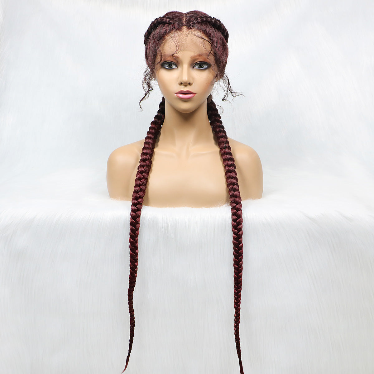 Get this look with JBextension 40" Lace Front Box Braided Wigs with Baby Hair - Zendaya