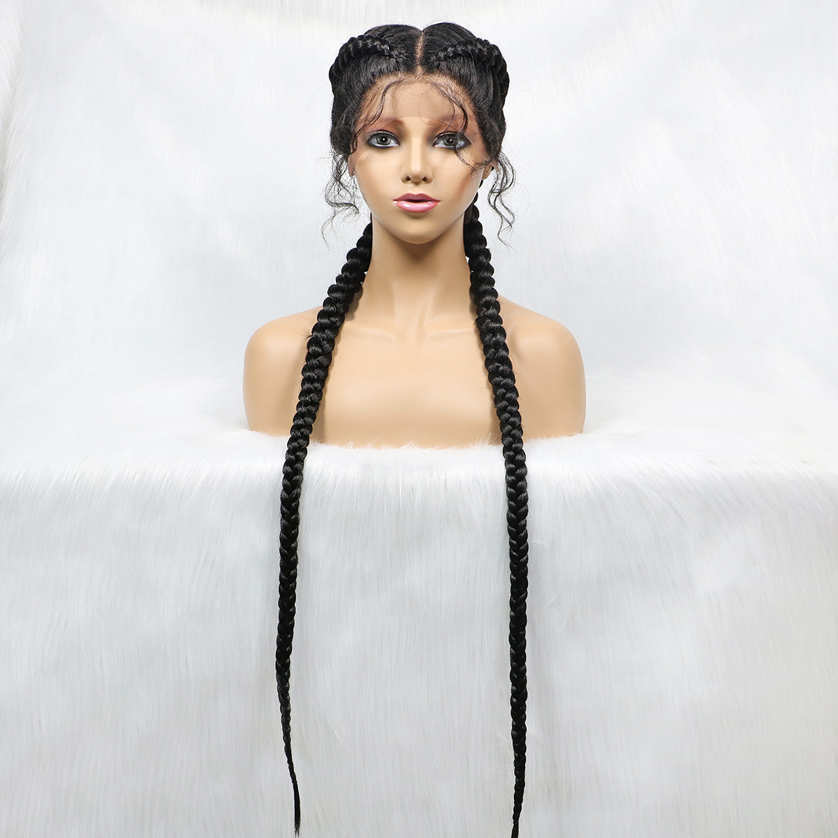 Get this look with JBextension 40" Lace Front Box Braided Wigs with Baby Hair - Zendaya