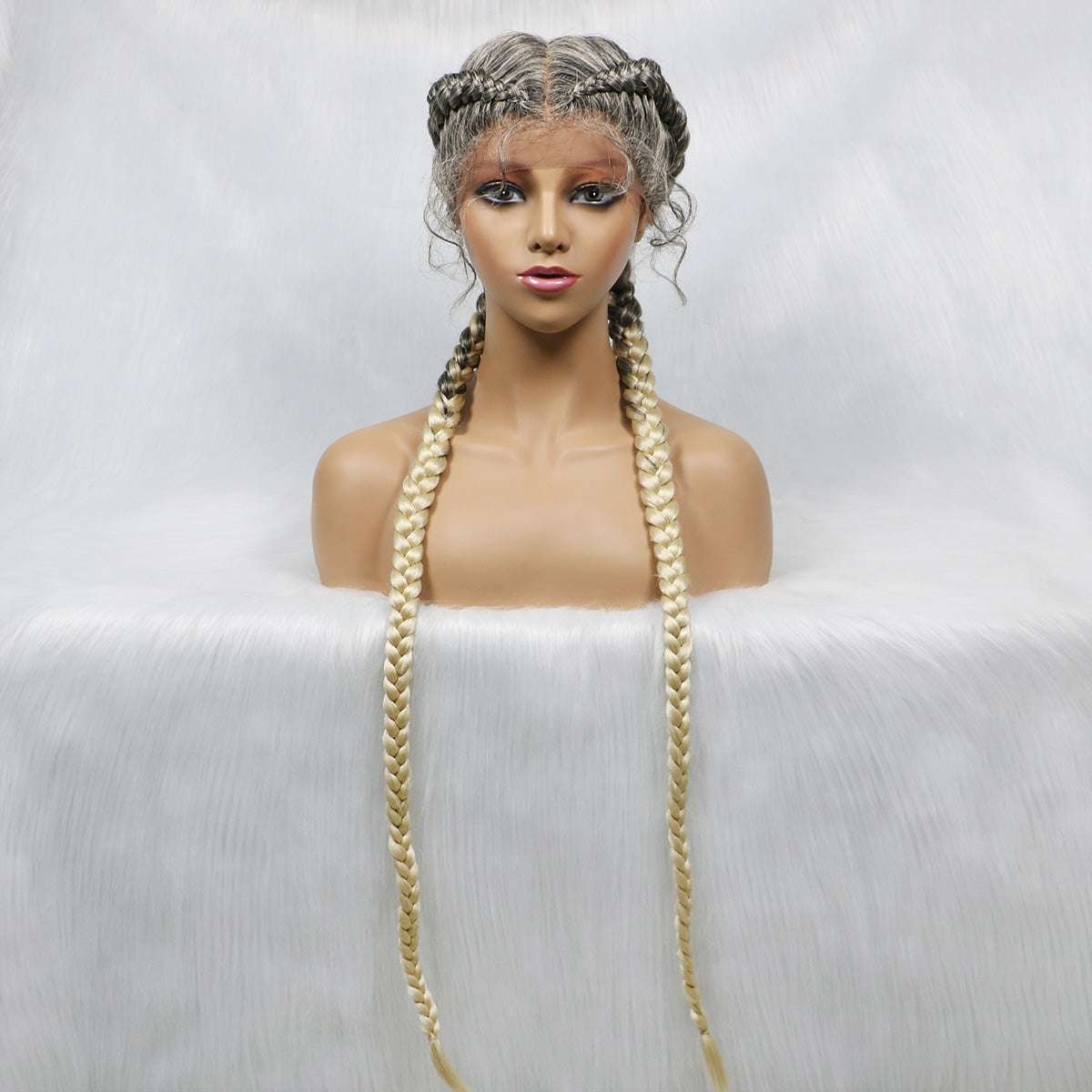 Get this look with JBextension 40" Lace Front Box Braided Wigs with Baby Hair - Zendaya