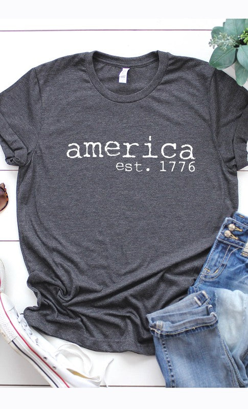 America est 1766 Patriotic Plus Size Graphic Tee - Concordia Style Boutique