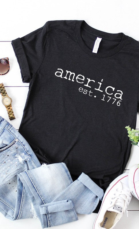America est 1766 Patriotic Plus Size Graphic Tee - Concordia Style Boutique