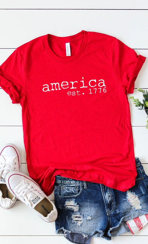 America est 1766 Patriotic Plus Size Graphic Tee - Concordia Style Boutique