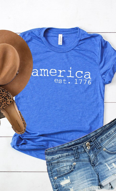 America est 1766 Patriotic Plus Size Graphic Tee - Concordia Style Boutique