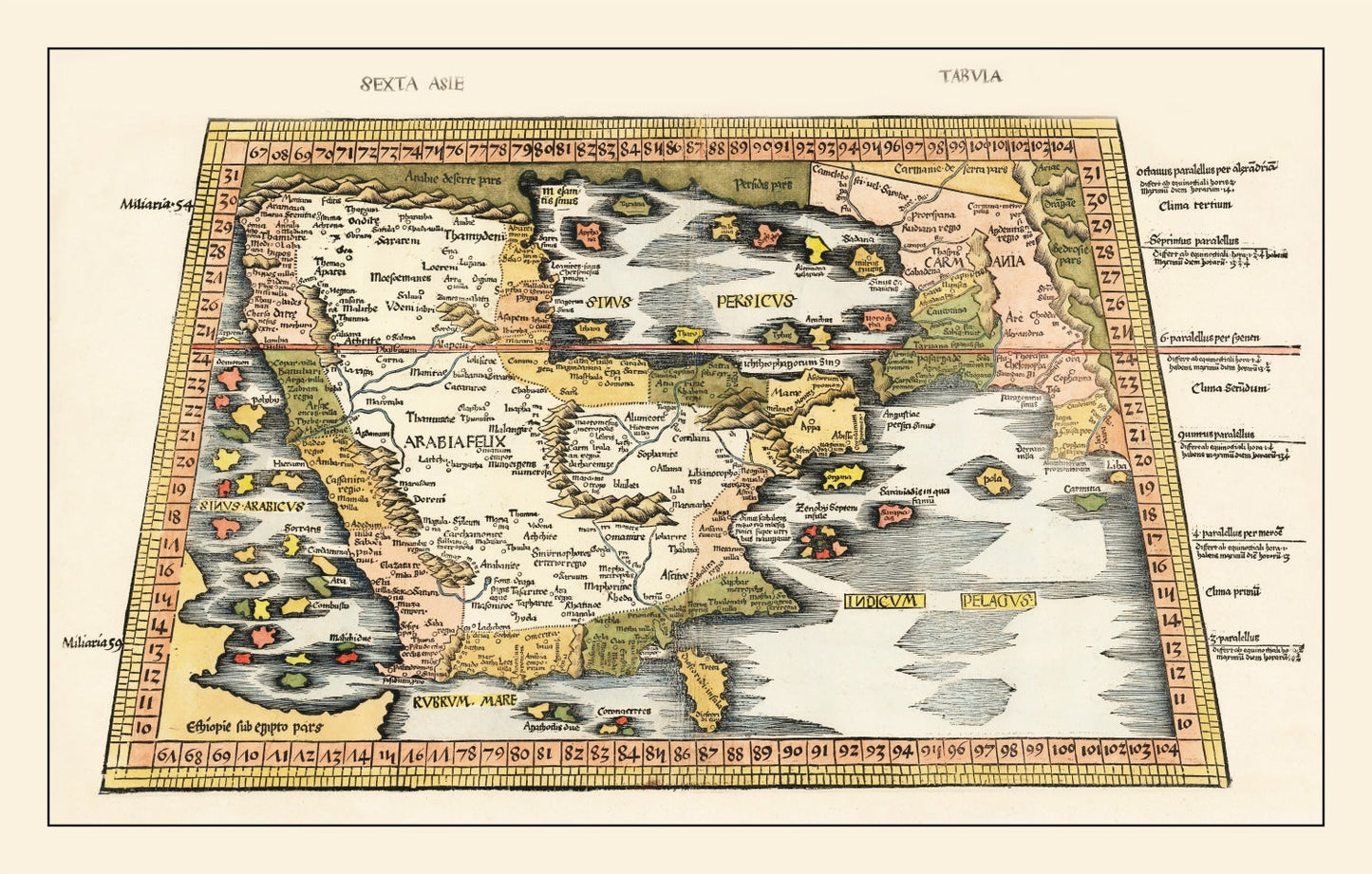Vintage Arabia Map 1513 - Concordia Style Boutique