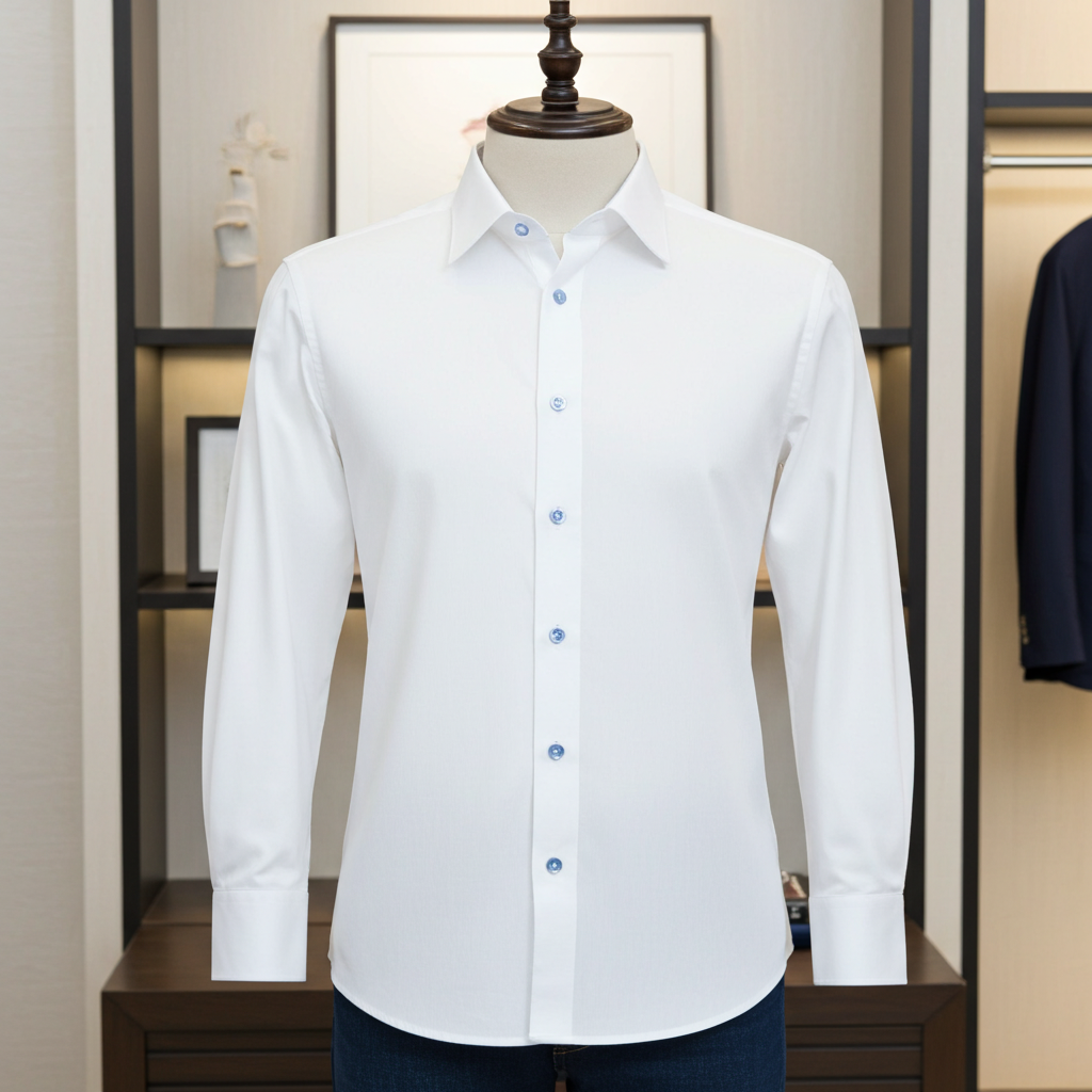 Gordon Button-Up Shirt With Contrast Details // White // Contemporary Fit (Regular)