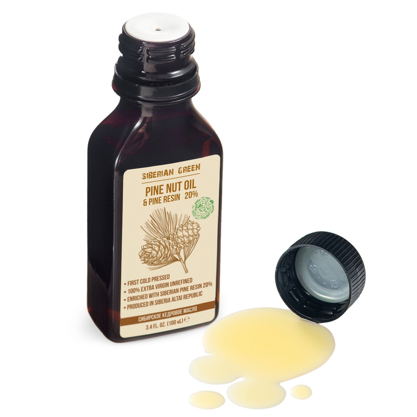 Siberian Pine Nut Oil with Cedar Resin – 100 ml for Immune Support & Digestive Health - Concordia Style Boutique
