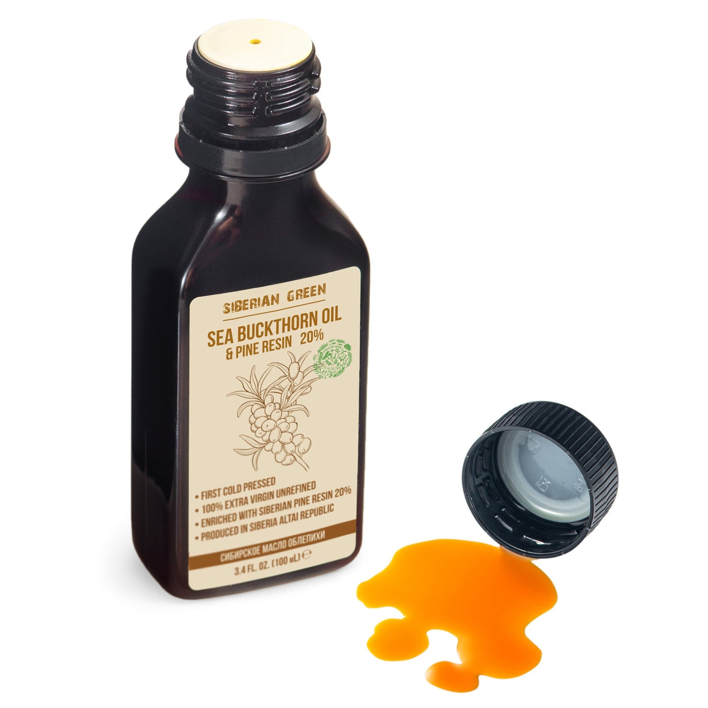 Siberian Sea Buckthorn Oil with Pure Cedar Resin - 100ml - Concordia Style Boutique