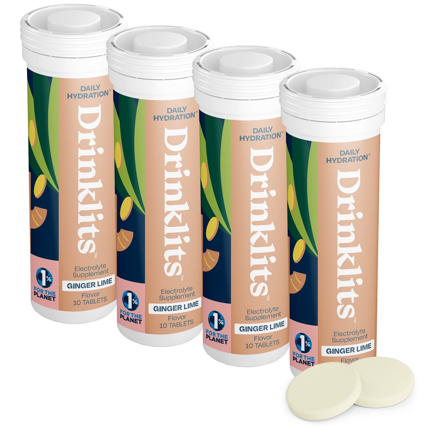 Drinklits Ginger-Lime Daily Hydration Tablets (4) Tube Bundle - Concordia Style Boutique